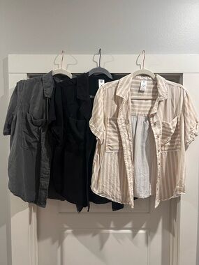 Women’s Button-Down Pocket Shirts - BUNDLE